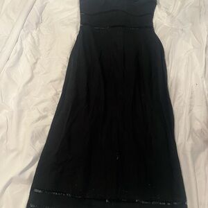 Linen Black Strapless Dress